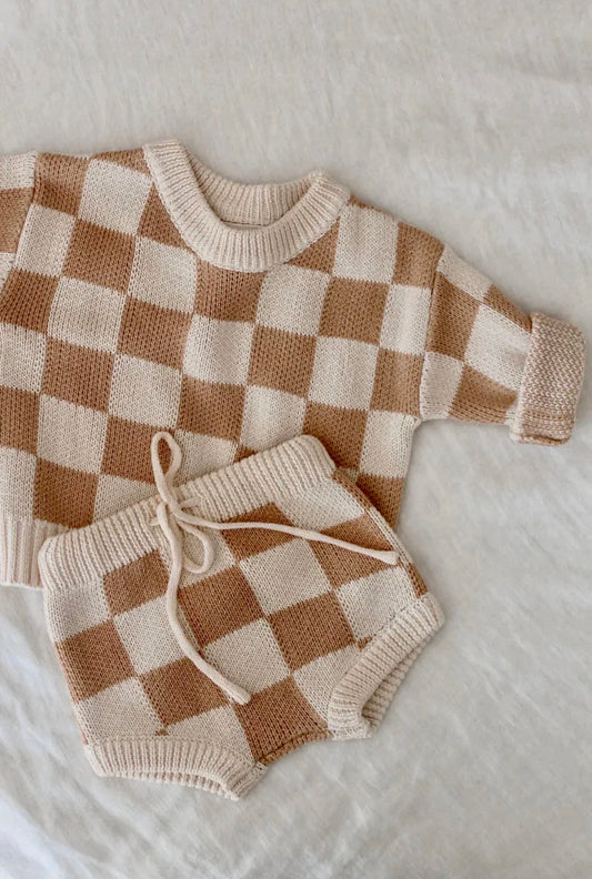 Knit Checkered Set